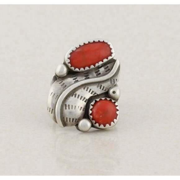 Unbranded Jewelry - Sterling Silver Natural Coral Ring Size 3 1/2 Small Woman Teen Child